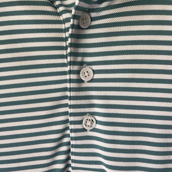 G/FORE Green and White Striped Polo Shirt - Picture 4 of 9
